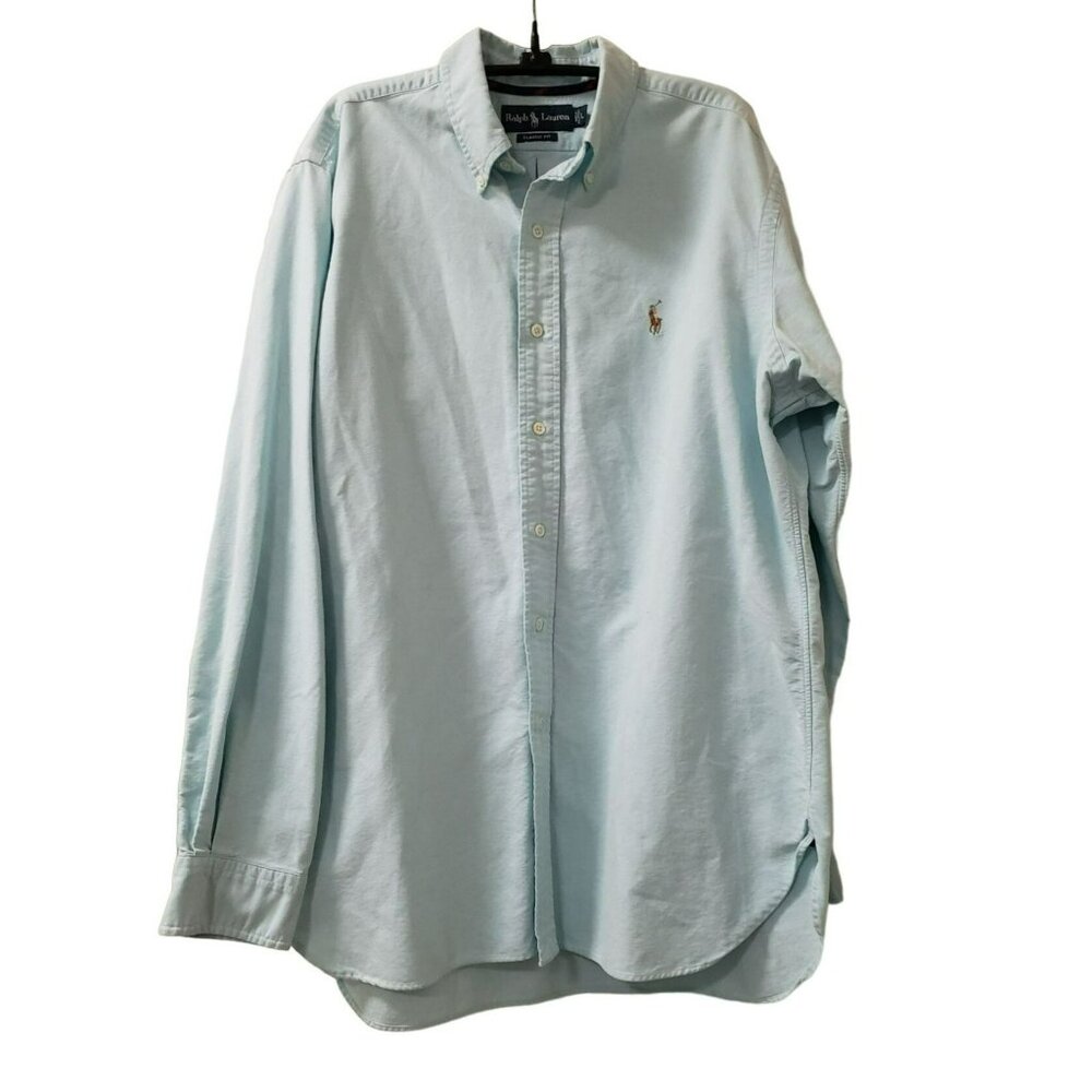 Ralph Lauren Polo Men's Classic Fit Iconic Oxford Shirt, Blue, Size Large